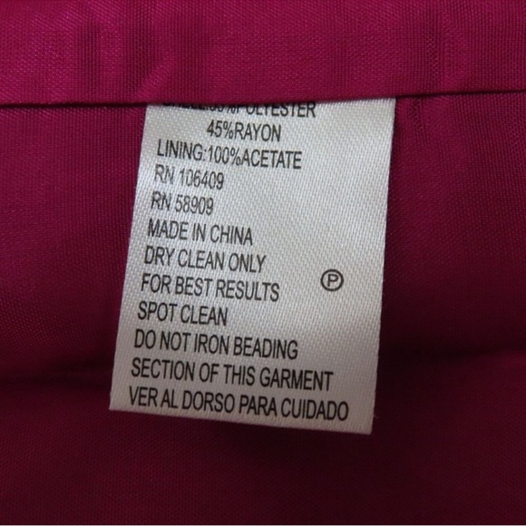 Alex Marie Petite 14P Hot Pink Beaded Rhinestone Collar Houndstooth Sheath Dress - Picture 5 of 7